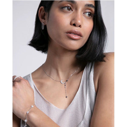 VICEROY JEWELS Mod. 13205C000-30 necklace on model, featuring silver 925° material and multifunction quartz movement, water resistant 10 ATM.