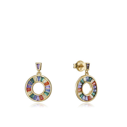 VICEROY JEWELS Mod. 15115E000-39 Ladies' quartz earrings in silver with multicolor stones, 10 ATM water resistance, official packaging.
