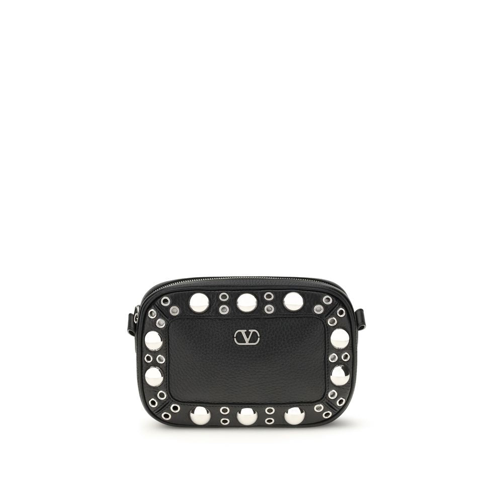 Valentino Garavani Black Leather Shoulder Bag