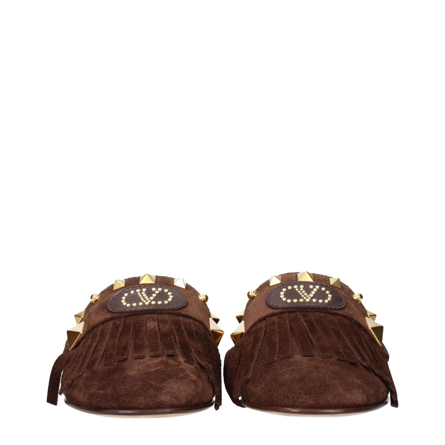 Valentino Garavani Brown Leather Slippers