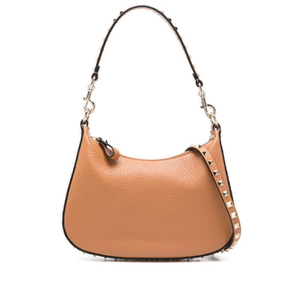 Valentino Garavani Rockstud Hobo In Pomegranate Calfskin