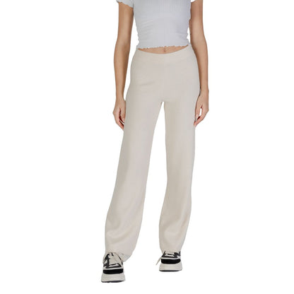 Vero Moda Cream Viscose Casual Pants