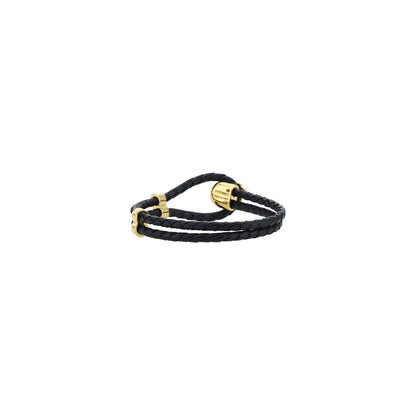 Versace Black Calf Leather Bos Taurus Bracelet
