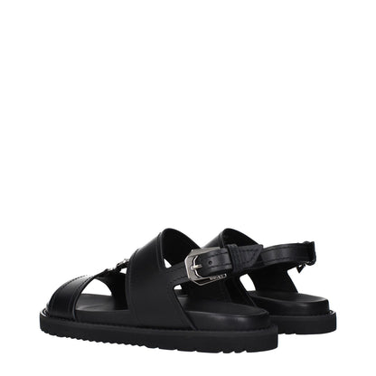Versace Black Leather Sandals with front detail, MPN 10176071A135121B00E, code F84907.