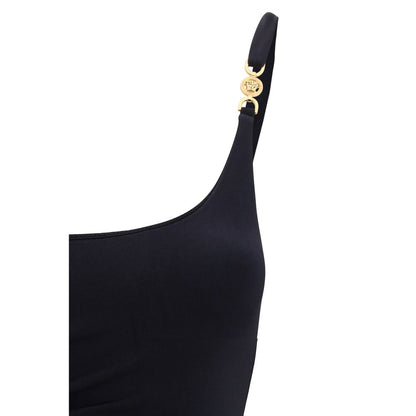 Versace Black Polyamide One-Piece Swimsuit with Medusa gold-tone hardware detail