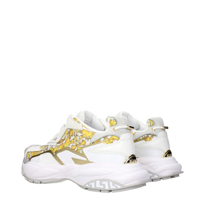 Versace Gold Fabric Low Top Sneakers