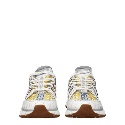 Versace White Fabric Athletic Sneakers