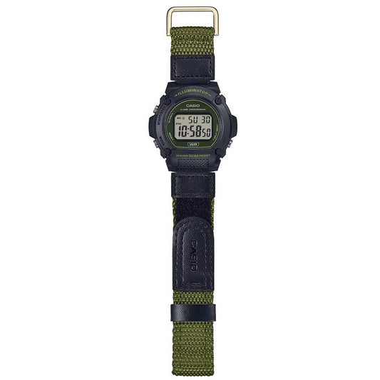 CASIO TIMELESS COLLECTION Mod. SPORT- ILLUMINATOR. WR 50M. ALARM. CHRONOGRAPH - ARMY GREEN - COLORED SERIE-1