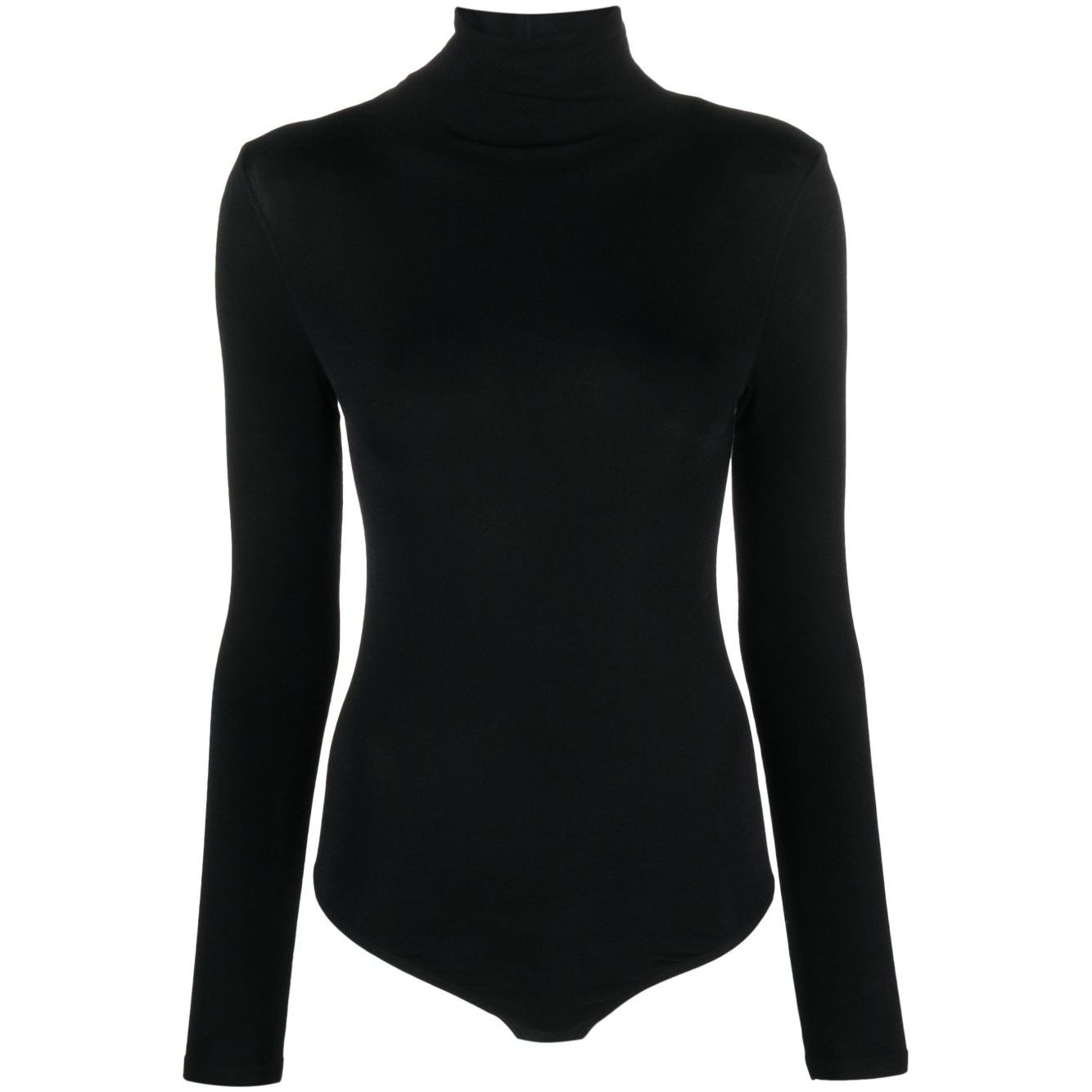 Wolford Top Black - Cotton blend bodysuit with roll neck and long sleeves, perfect for layering. Stretch-design for comfortable fit.