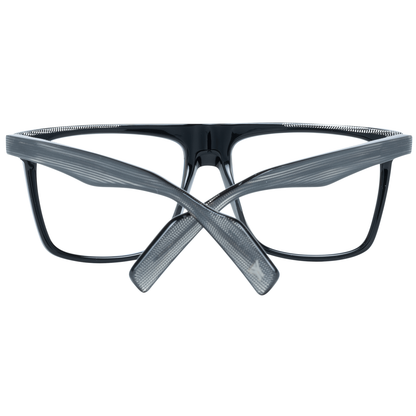 Yohji Yamamoto Black Plastic Glasses (Frames) with blue-filter, full-rim square lenses, displaying front view of black plastic frame.