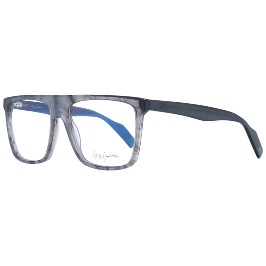 Yohji Yamamoto Brown Plastic Glasses (Frames) square full-rim design with blue-filter demo lenses for men