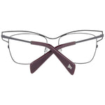 Yohji Yamamoto Gray Women Glasses Frame - titanium material, square style, full-rim design, includes branded case, no extra lenses effect