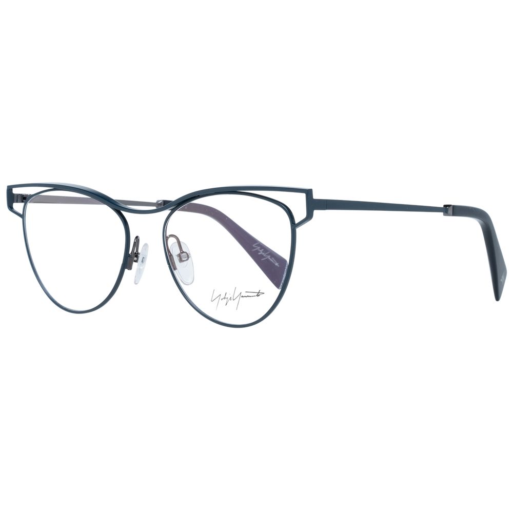 Yohji Yamamoto Green Women Glasses Frame in cat eye style with full-rim metal green frame, includes branded soft case. Size 52-17-145.