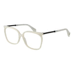 Yohji Yamamoto White Women Glasses Frame in rectangle style, full-rim, plastic white frame, demo lenses, size 58-16-145 with branded soft case.