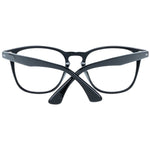Front view of Zadig & Voltaire Black Men Glasses Frame, full-rim trapezium style, black plastic with 48-18-145 size.