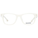 Zadig & Voltaire Cream Women Glasses Frame, full-rim rectangle style, plastic material, demo lenses, cream color with branded case.