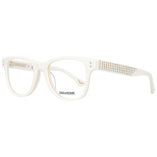 Zadig & Voltaire Cream Women Glasses Frame in full-rim rectangle style with branded case included.