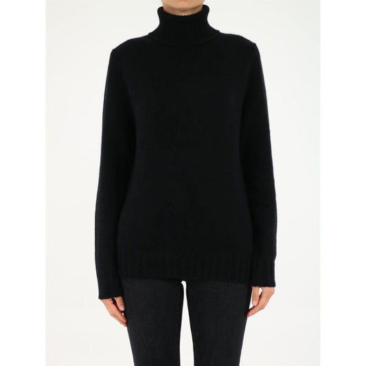 Allude Black Roll-Neck Cashmere Sweater 410024